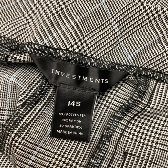 NWT Investments 5th Ave Fit Women's 14S Slim Leg Secret Support Plaid Pants - Picture 3 of 12